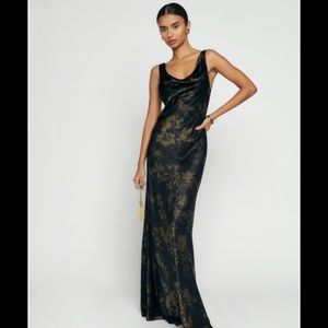 Reformation Annabelle Silk Dress - Night Garden sz 4